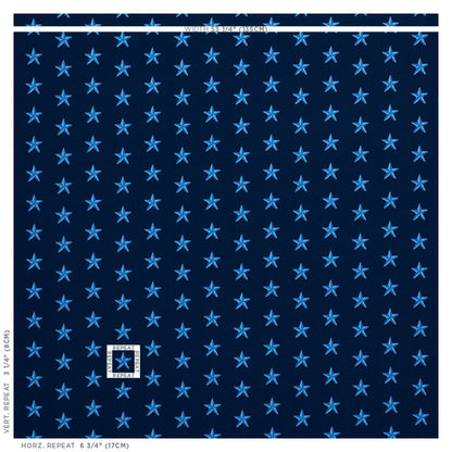 SCHUMACHER  CUT & PATTERNED VELVETS STAR ??PINGL?? WOVEN WOVEN BLUE   - 77421