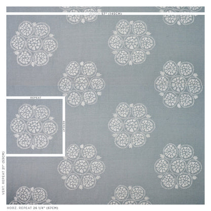 SCHUMACHER  NEW TRADITIONAL ISLA HAND EMBROIDERY EMBROIDERIES EMBROIDERIES SKY   - 77490