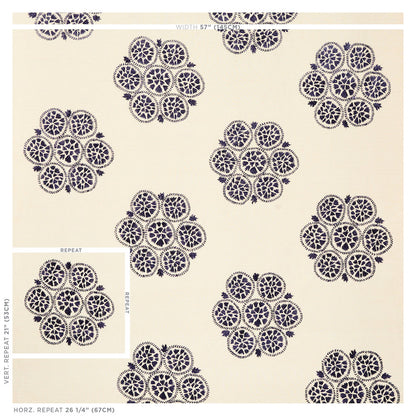 SCHUMACHER  NEW TRADITIONAL II ISLA HAND EMBROIDERY EMBROIDERIES EMBROIDERIES SLATE   - 77492