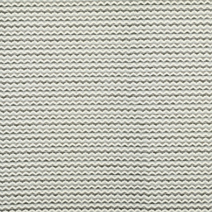 Close-up of gray and ivory chevron woven fabric with a soft, textured weave.