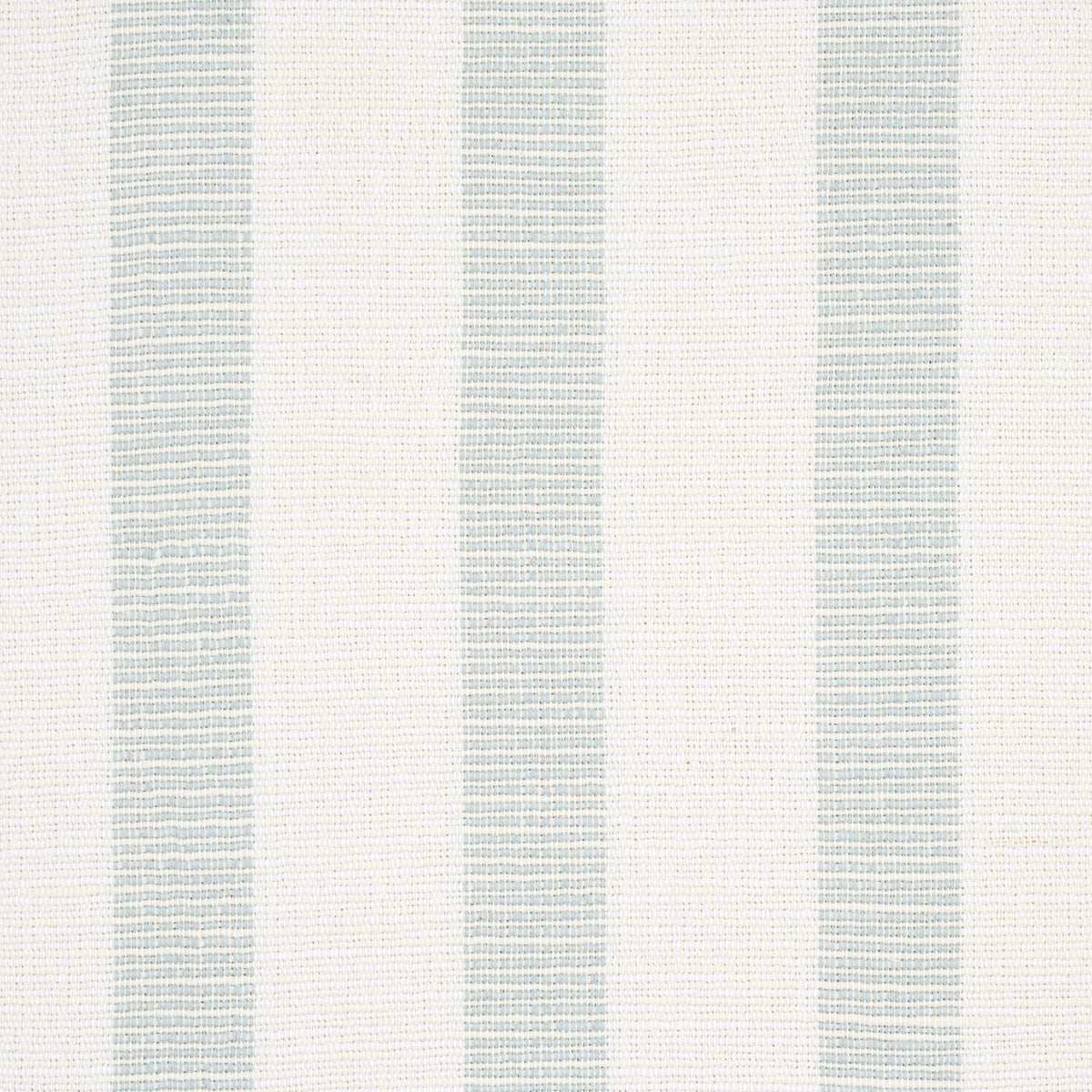 Beige woven fabric with vertical pale blue-gray stripes; soft textile for home decor.