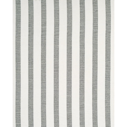 Black high-performance woven fabric with evenly spaced narrow vertical gray stripes; minimalist striped pattern.