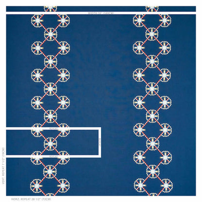 SCHUMACHER  TRUE WEST CHAMIZAL EMBROIDERY EMBROIDERIES EMBROIDERIES BLUE , RED   - 77601