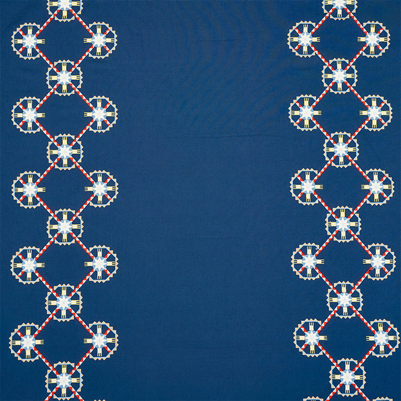 SCHUMACHER  TRUE WEST CHAMIZAL EMBROIDERY EMBROIDERIES EMBROIDERIES BLUE , RED   - 77601