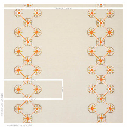 SCHUMACHER  TRUE WEST CHAMIZAL EMBROIDERY EMBROIDERIES EMBROIDERIES ORANGE , PINK   - 77602