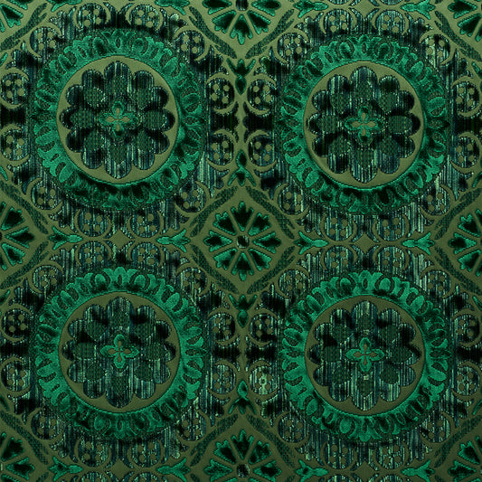 SCHUMACHER  CUT & PATTERNED VELVETS SUZANI STRIE VELVET CUT VELVET CUT VELVET EMERALD   - 77641