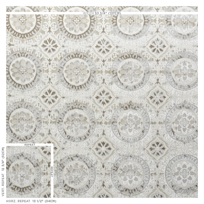 SCHUMACHER  CUT & PATTERNED VELVETS SUZANI STRIE VELVET CUT VELVET CUT VELVET PEARL   - 77642