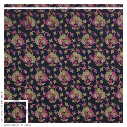 SCHUMACHER  CUT & PATTERNED VELVETS JENNIE VELVET VELVETS VELVETS MIDNIGHT , MAGENTA   - 77740