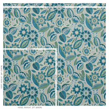 SCHUMACHER  CUT & PATTERNED VELVETS GARLAND VELVET CUT VELVET CUT VELVET PEACOCK   - 77762