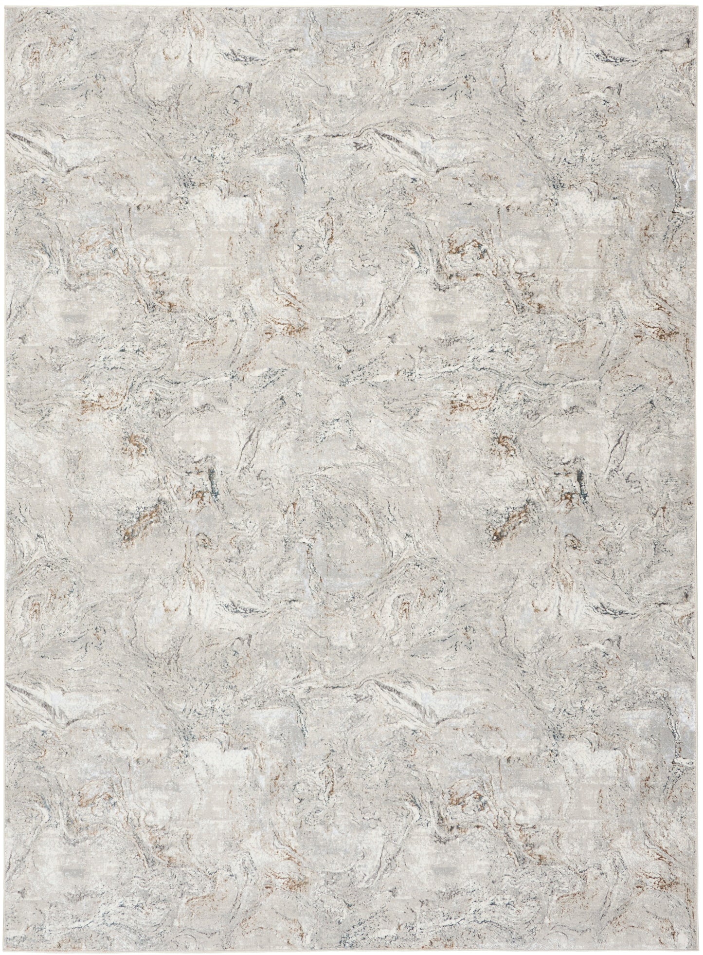 Neutral gray-beige rug with subtle marbled texture; soft flat-weave, rectangular, ideal for living room or bedroom.