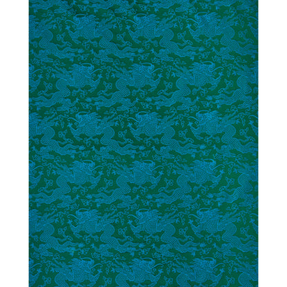 SCHUMACHER  FIRE BREATHER RUAN DRAGON DAMASK SILKS & SATIN,PATTERN WOVENS SILKS & SATIN,PATTERN WOVENS EMERALD   - 78100