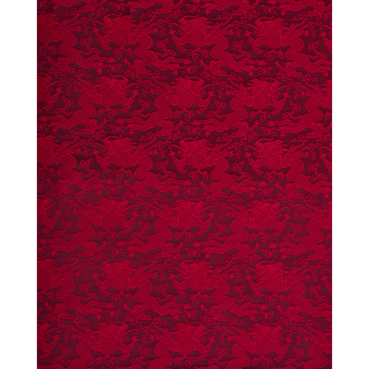 SCHUMACHER FABRIC  FIRE BREATHER RUAN DRAGON DAMASK   GARNET   - 78101