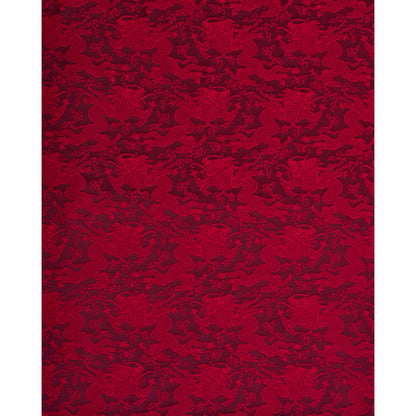 SCHUMACHER FABRIC  FIRE BREATHER RUAN DRAGON DAMASK   GARNET   - 78101