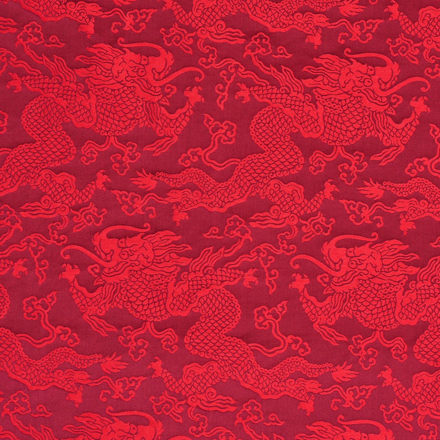 SCHUMACHER FABRIC  FIRE BREATHER RUAN DRAGON DAMASK   GARNET   - 78101