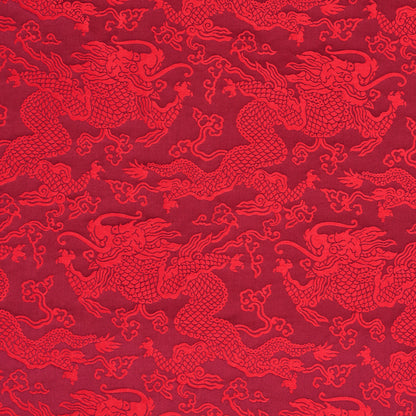 SCHUMACHER FABRIC  FIRE BREATHER RUAN DRAGON DAMASK   GARNET   - 78101