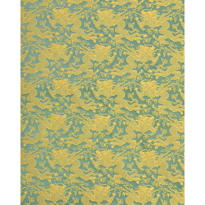 SCHUMACHER  FIRE BREATHER RUAN DRAGON DAMASK SILKS & SATIN,PATTERN WOVENS SILKS & SATIN,PATTERN WOVENS GOLD   - 78102