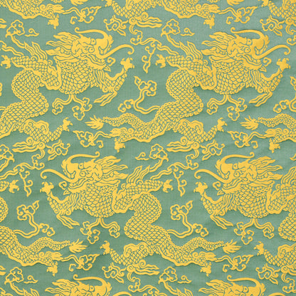 SCHUMACHER  FIRE BREATHER RUAN DRAGON DAMASK SILKS & SATIN,PATTERN WOVENS SILKS & SATIN,PATTERN WOVENS GOLD   - 78102