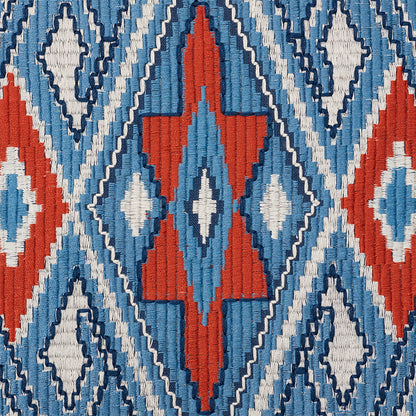 SCHUMACHER  TRUE WEST Bayeta Embroidery WOVEN WOVEN BLUE , RED   - 78150