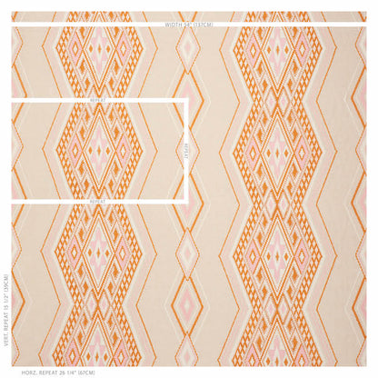 SCHUMACHER  TRUE WEST BAYETA EMBROIDERY EMBROIDERIES EMBROIDERIES PINK , ORANGE   - 78151
