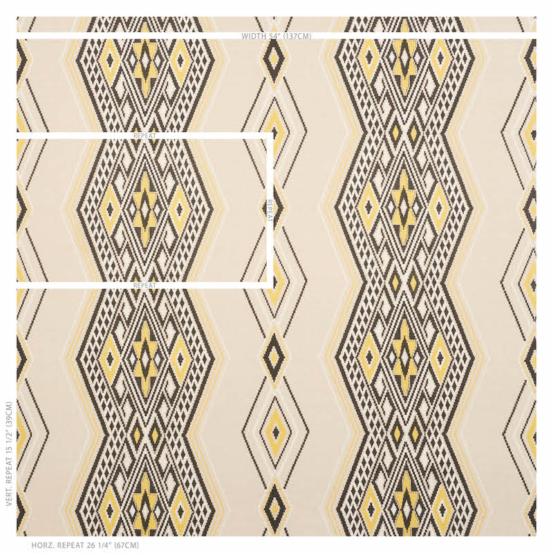 SCHUMACHER  TRUE WEST Bayeta Embroidery EMBROIDERIES EMBROIDERIES YELLOW , NEUTRAL   - 78152