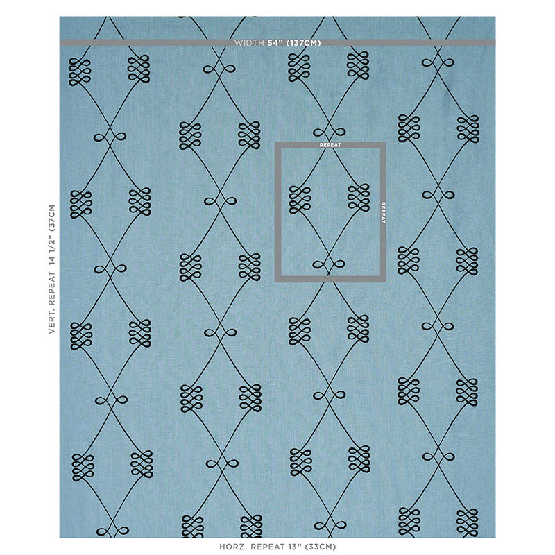 SCHUMACHER  MISTERIOSO NICOLETTE EMBROIDERY EMBROIDERIES EMBROIDERIES DUSTY BLUE   - 78202