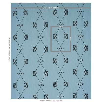 SCHUMACHER  MISTERIOSO NICOLETTE EMBROIDERY EMBROIDERIES EMBROIDERIES DUSTY BLUE   - 78202