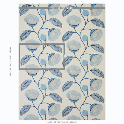 SCHUMACHER FABRIC  EXQUISITE EMBROIDERIES Celinda Embroidery   BLUE   - 78301