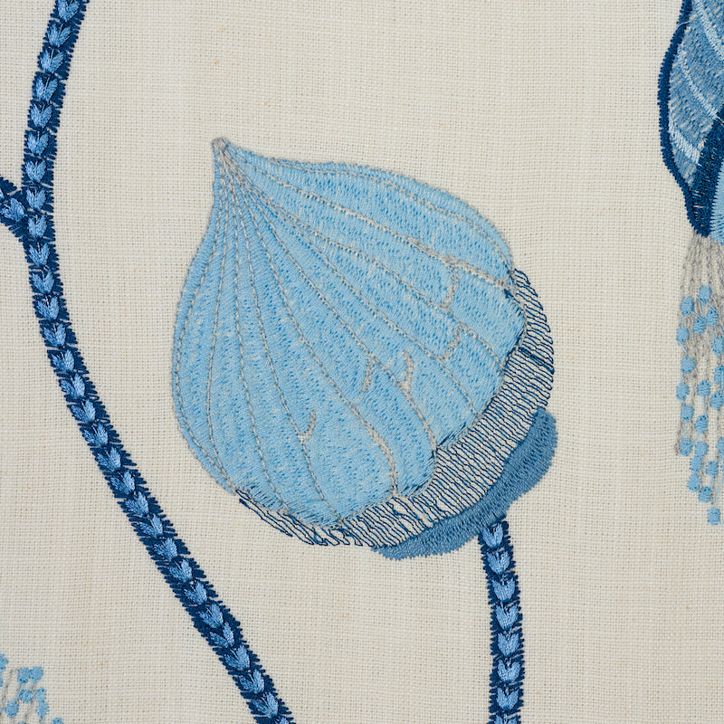 SCHUMACHER FABRIC  EXQUISITE EMBROIDERIES Celinda Embroidery   BLUE   - 78301
