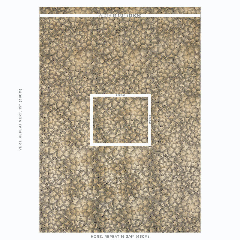 SCHUMACHER  EXQUISITE EMBROIDERIES LOTUS EMBROIDERY EMBROIDERIES EMBROIDERIES GOLD   - 78340