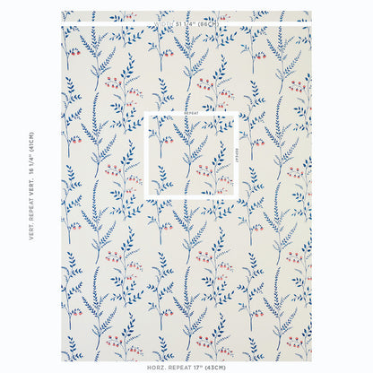 SCHUMACHER  EXQUISITE EMBROIDERIES Cynthia Embroidered Print EMBROIDERIES EMBROIDERIES BLUE   - 78350