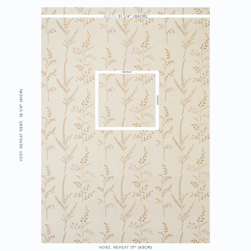 SCHUMACHER  EXQUISITE EMBROIDERIES Cynthia Embroidered Print EMBROIDERIES EMBROIDERIES NATURAL   - 78351