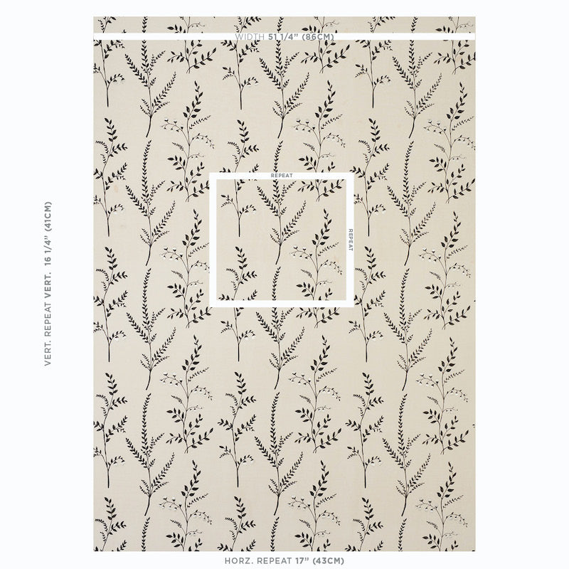 SCHUMACHER  EXQUISITE EMBROIDERIES Cynthia Embroidered Print EMBROIDERIES EMBROIDERIES BLACK   - 78352