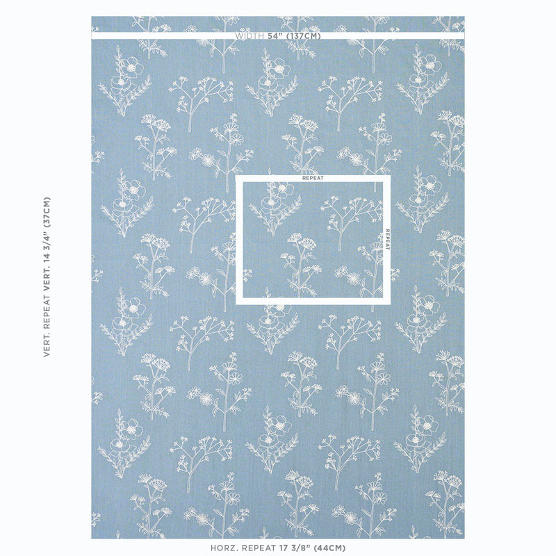 SCHUMACHER  EXQUISITE EMBROIDERIES LISBETH EMBROIDERY EMBROIDERIES EMBROIDERIES BLUE   - 78360