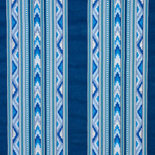 SCHUMACHER  EXQUISITE EMBROIDERIES ZARZUELA STRIPE EMBROIDERY EMBROIDERIES EMBROIDERIES INDIGO   - 78390