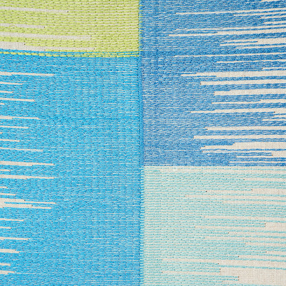 SCHUMACHER  EXQUISITE EMBROIDERIES SUNBURST STRIPE EMBROIDERY EMBROIDERIES EMBROIDERIES BLUE , LIME   - 78401