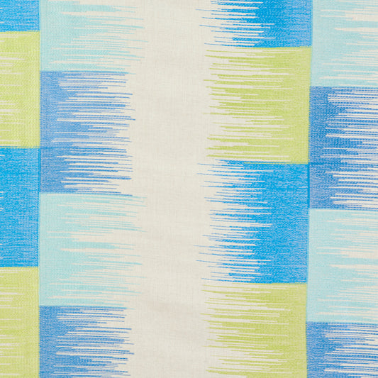 SCHUMACHER  EXQUISITE EMBROIDERIES SUNBURST STRIPE EMBROIDERY EMBROIDERIES EMBROIDERIES BLUE , LIME   - 78401