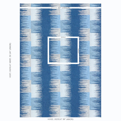 SCHUMACHER  EXQUISITE EMBROIDERIES SUNBURST STRIPE EMBROIDERY EMBROIDERIES EMBROIDERIES BLUES   - 78402