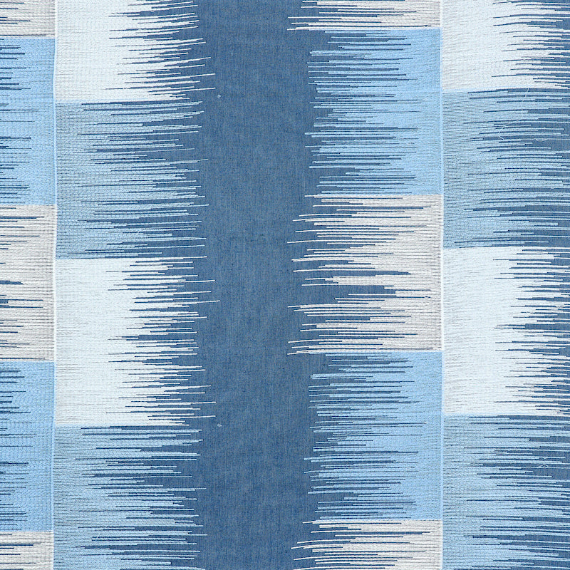 SCHUMACHER  EXQUISITE EMBROIDERIES SUNBURST STRIPE EMBROIDERY EMBROIDERIES EMBROIDERIES BLUES   - 78402