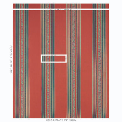 SCHUMACHER  RIVE GAUCHE MARKOVA STRIPE PATTERN WOVENS PATTERN WOVENS RED   - 78601