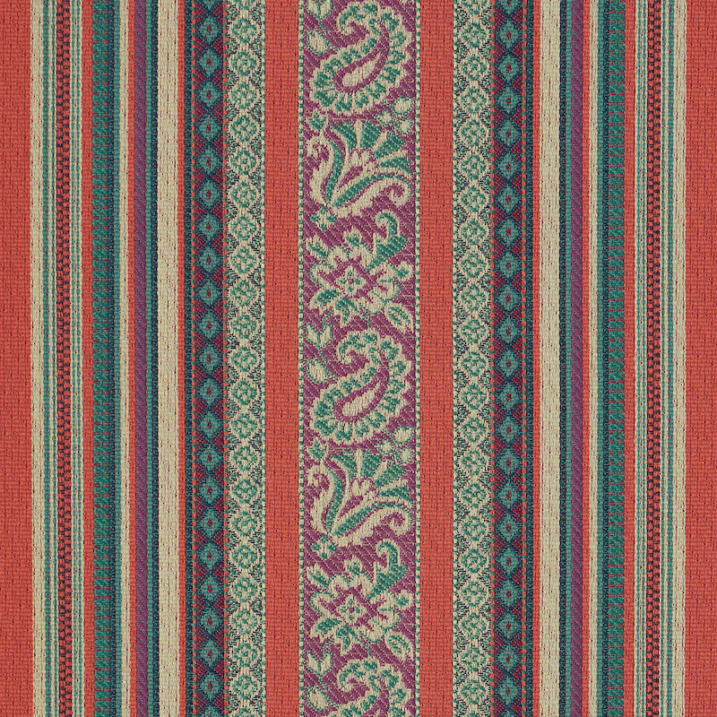 SCHUMACHER  RIVE GAUCHE MARKOVA STRIPE PATTERN WOVENS PATTERN WOVENS RED   - 78601