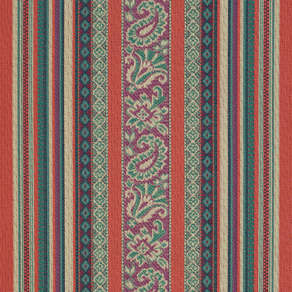 SCHUMACHER  RIVE GAUCHE MARKOVA STRIPE PATTERN WOVENS PATTERN WOVENS RED   - 78601