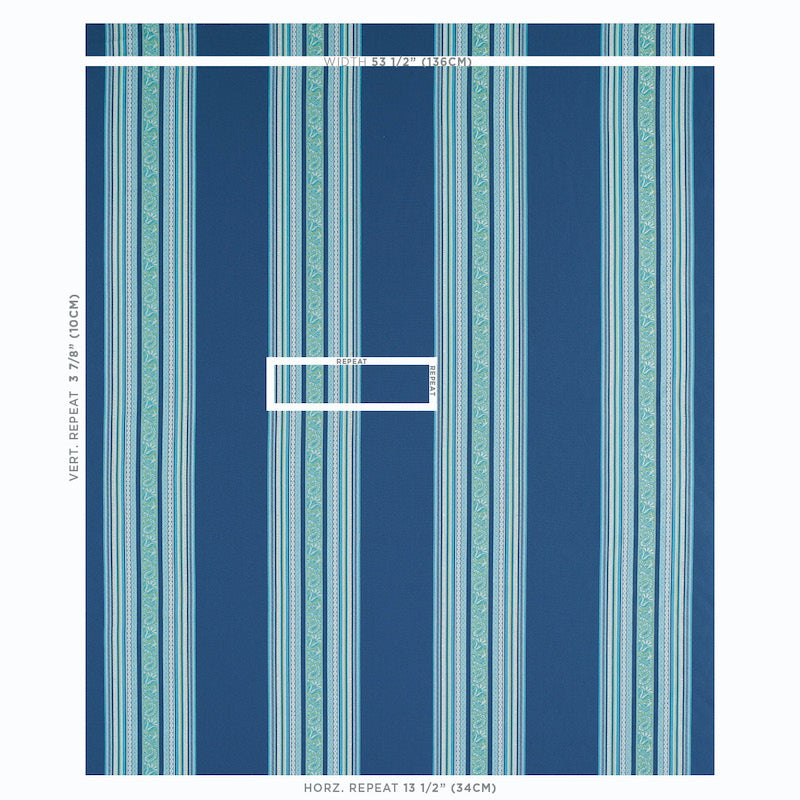 SCHUMACHER  RIVE GAUCHE MARKOVA STRIPE PATTERN WOVENS PATTERN WOVENS NAVY   - 78602