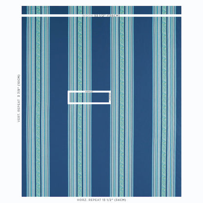 SCHUMACHER  RIVE GAUCHE MARKOVA STRIPE PATTERN WOVENS PATTERN WOVENS NAVY   - 78602