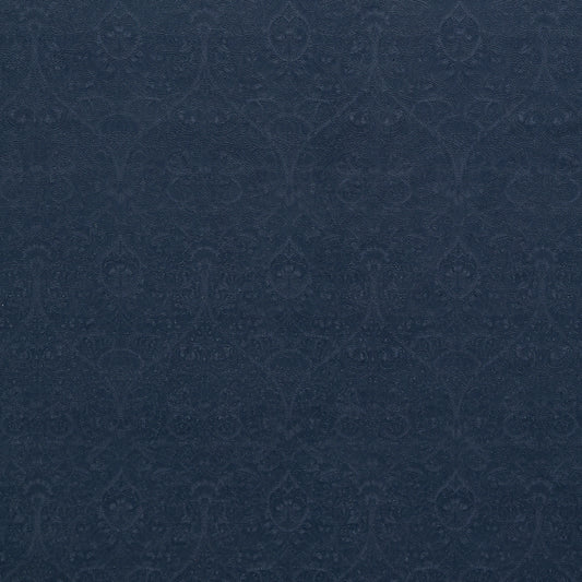 STOUT TEXTILES  UPHOLSTERY,VELVET TRADITIONAL, FLORAL NAVY   - 7863-3