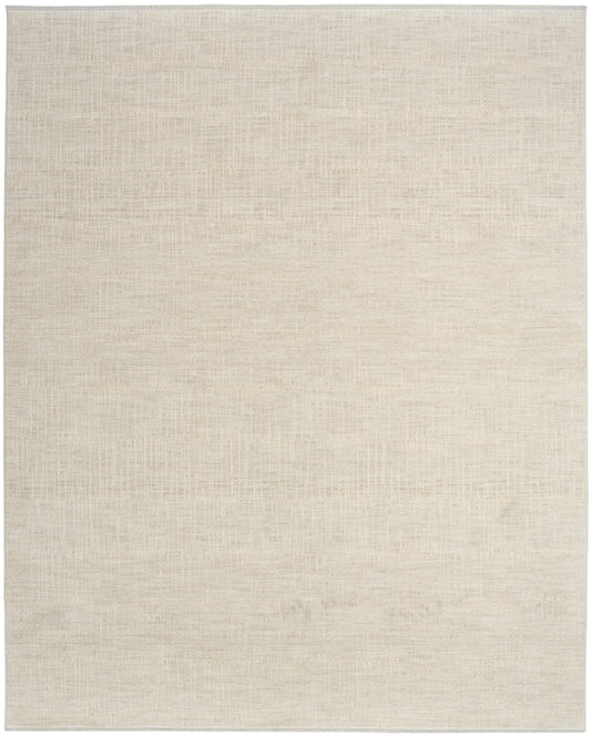 Neutral beige textured rug with a woven grid pattern, rectangular low-pile floor covering.