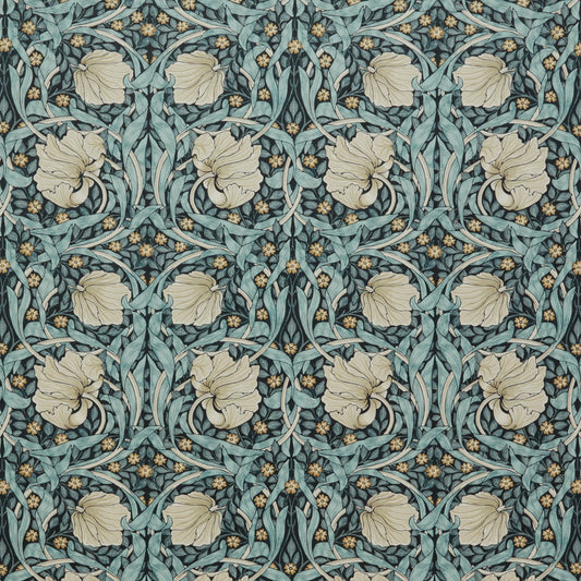 STOUT TEXTILES  UPHOLSTERY,VELVET TRADITIONAL, FLORAL NAVY   - 7871-3