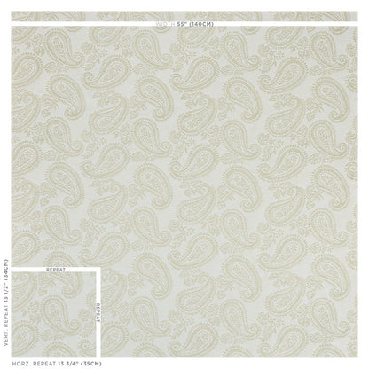SCHUMACHER  NEW TRADITIONAL MILENA PAISLEY PATTERN WOVENS PATTERN WOVENS NATURAL   - 78720