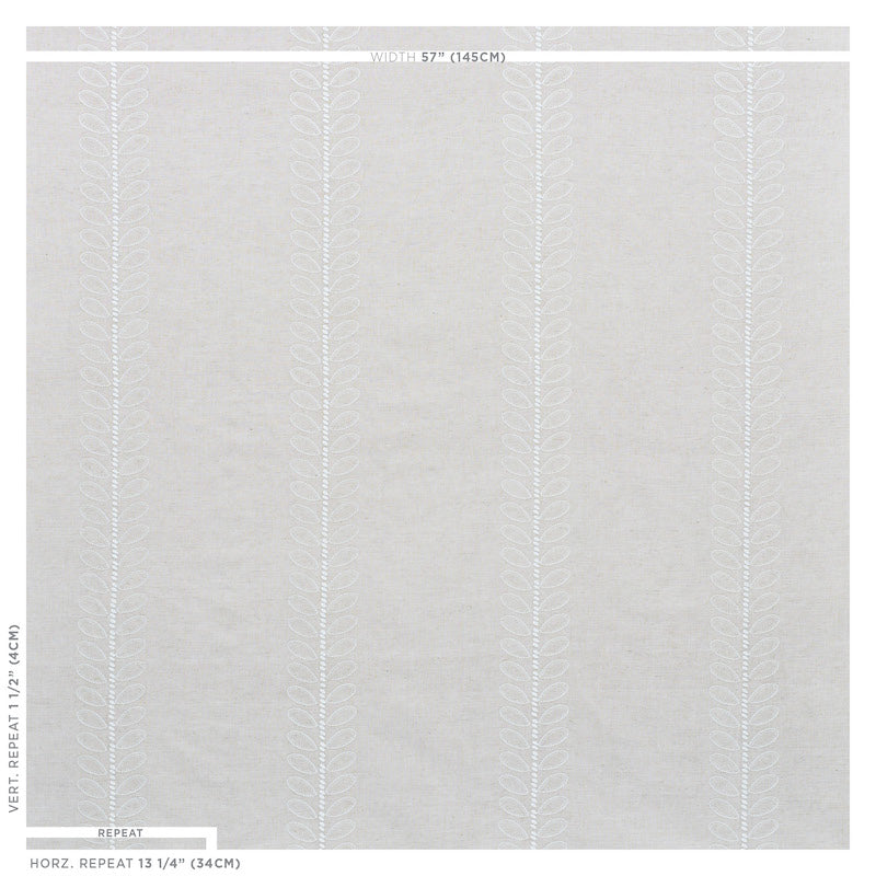 Light gray wallpaper with faint white vertical lace stripe pattern and subtle textured finish.