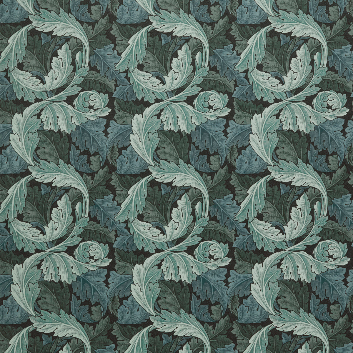 STOUT TEXTILES  UPHOLSTERY,VELVET TRADITIONAL, LEAF NAVY   - 7878-3