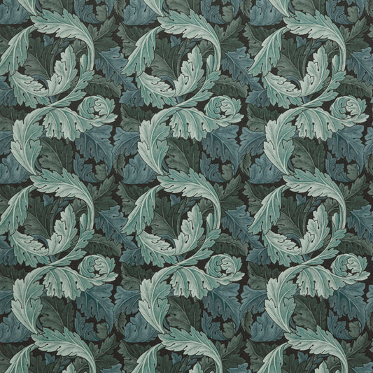 STOUT TEXTILES  UPHOLSTERY,VELVET TRADITIONAL, LEAF NAVY   - 7878-3